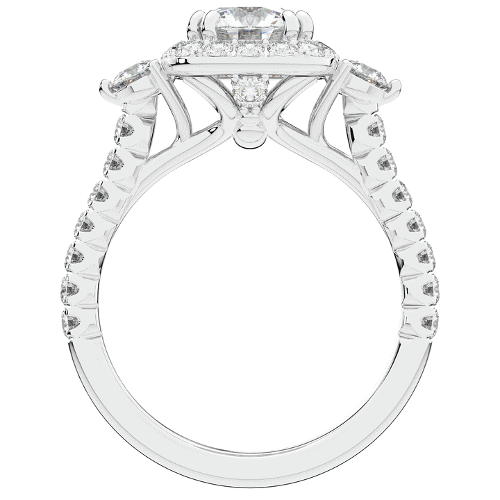 1.75CT.TW ROUND LAB DIAMOND HALO ENGAGEMENT RING