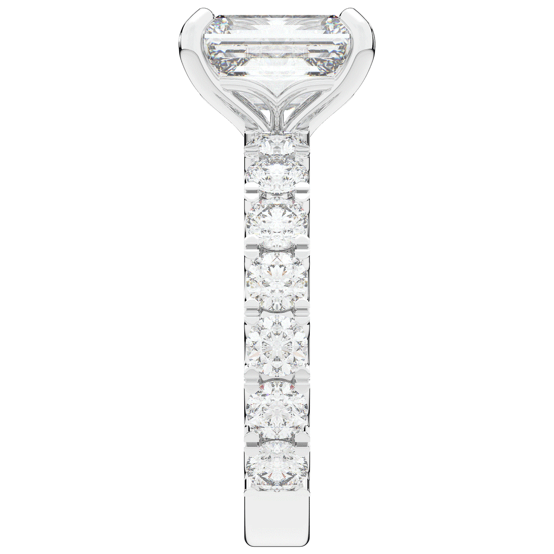 4.35CT.TW EMERALD CUT LAB DIAMOND ENGAGEMENT RING