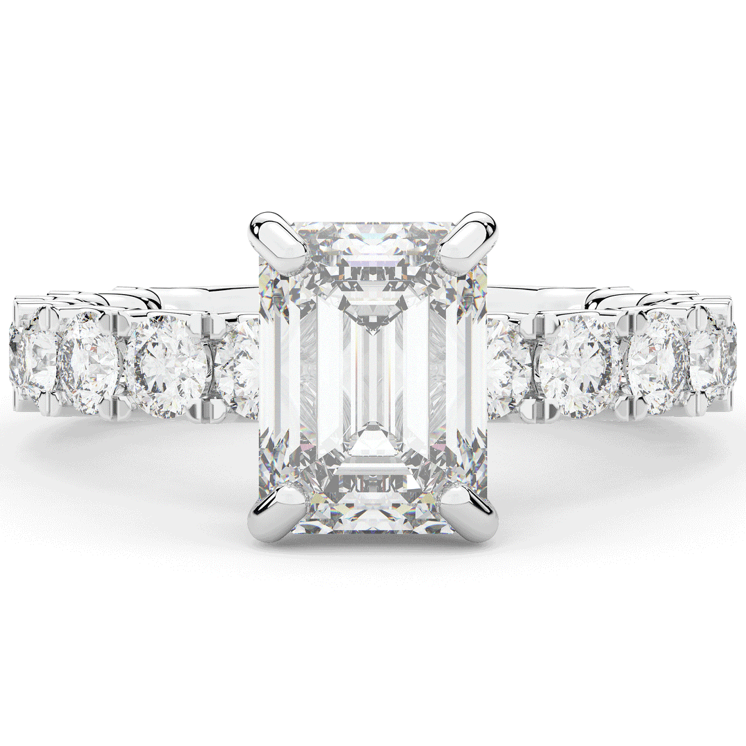 4.35CT.TW EMERALD CUT LAB DIAMOND ENGAGEMENT RING