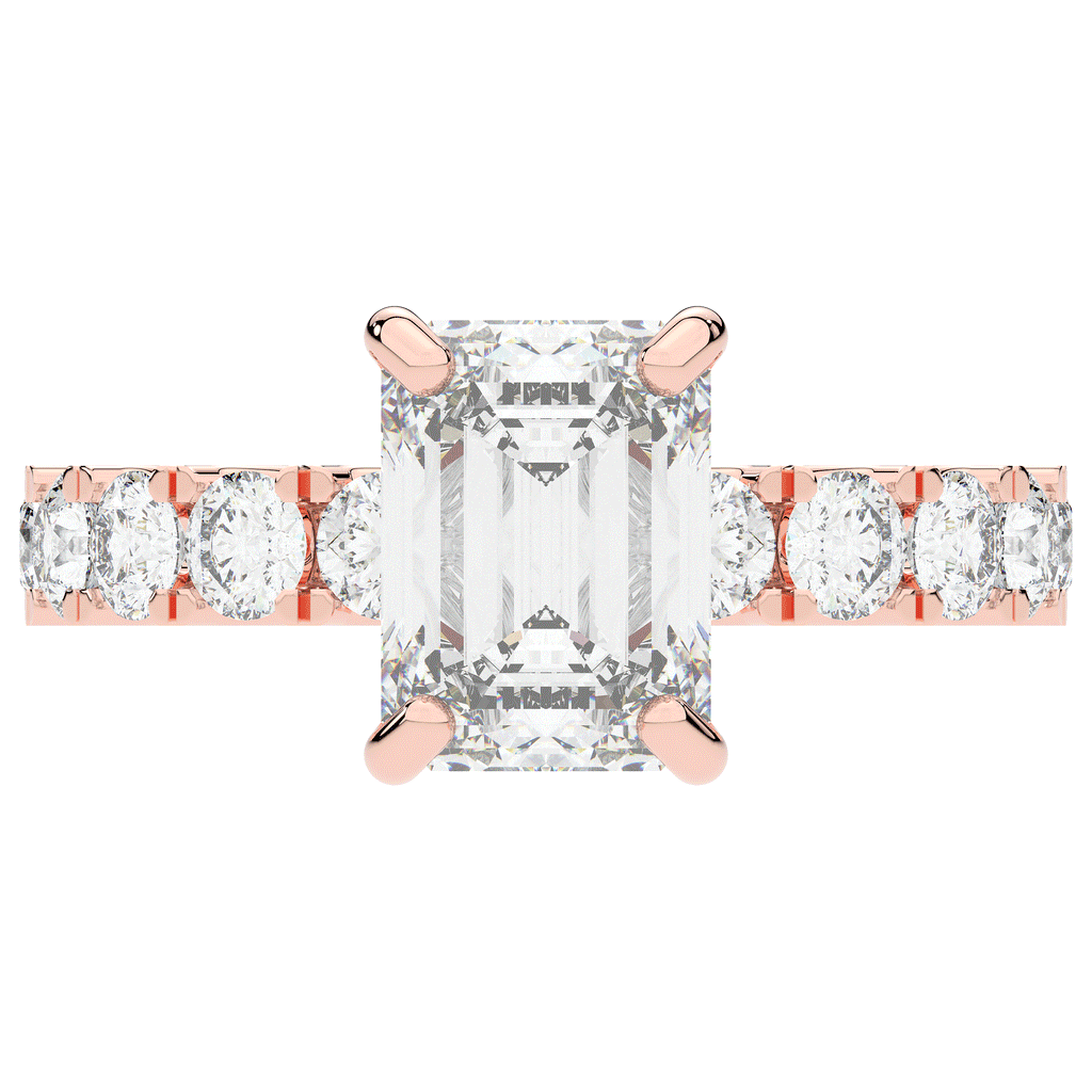 4.35CT.TW EMERALD CUT LAB DIAMOND ENGAGEMENT RING