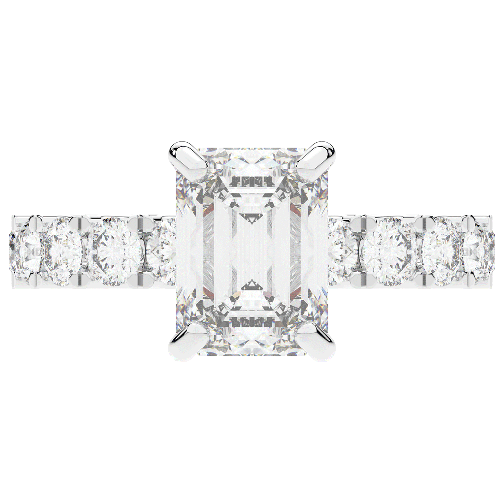 4.35CT.TW EMERALD CUT LAB DIAMOND ENGAGEMENT RING