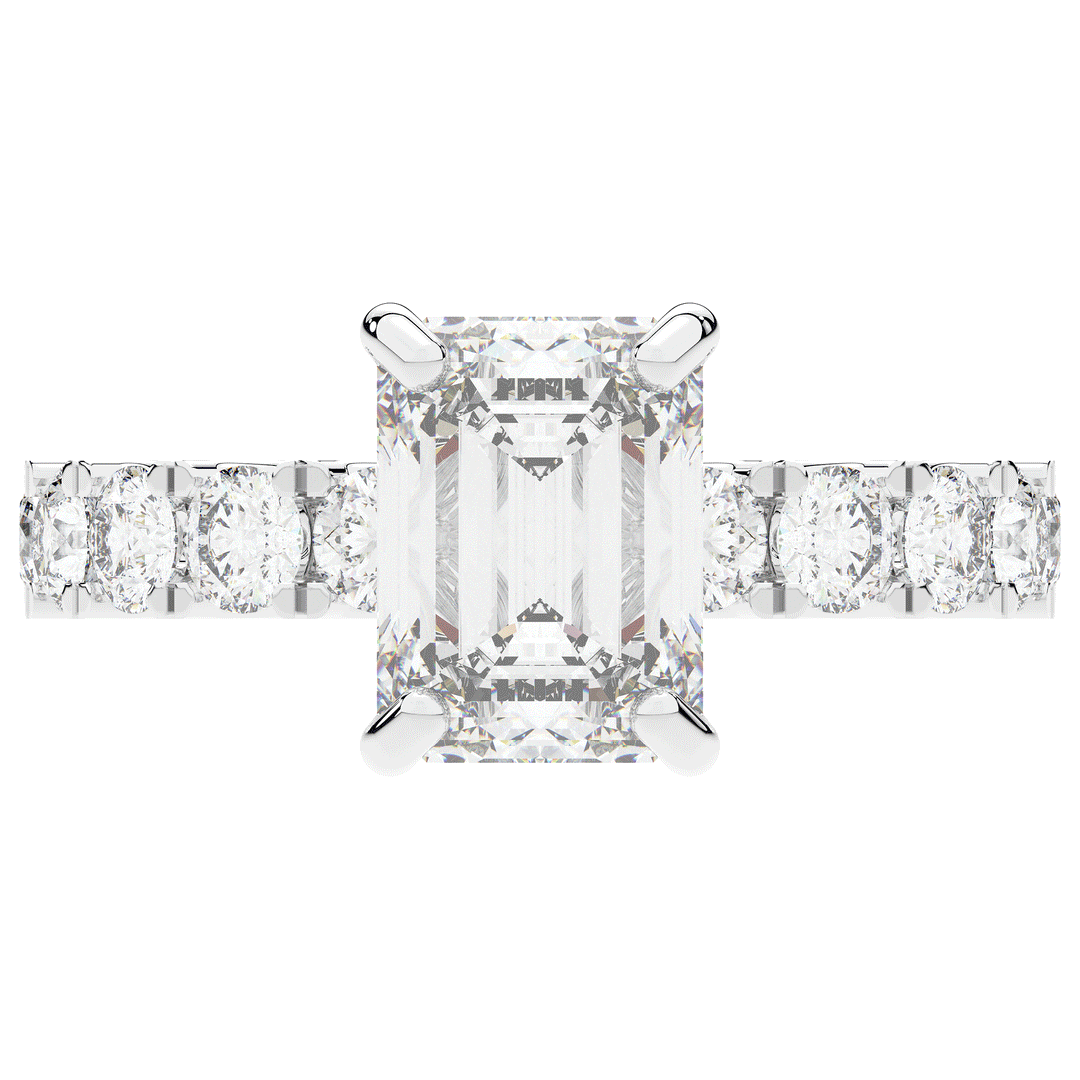 4.35CT.TW EMERALD CUT LAB DIAMOND ENGAGEMENT RING