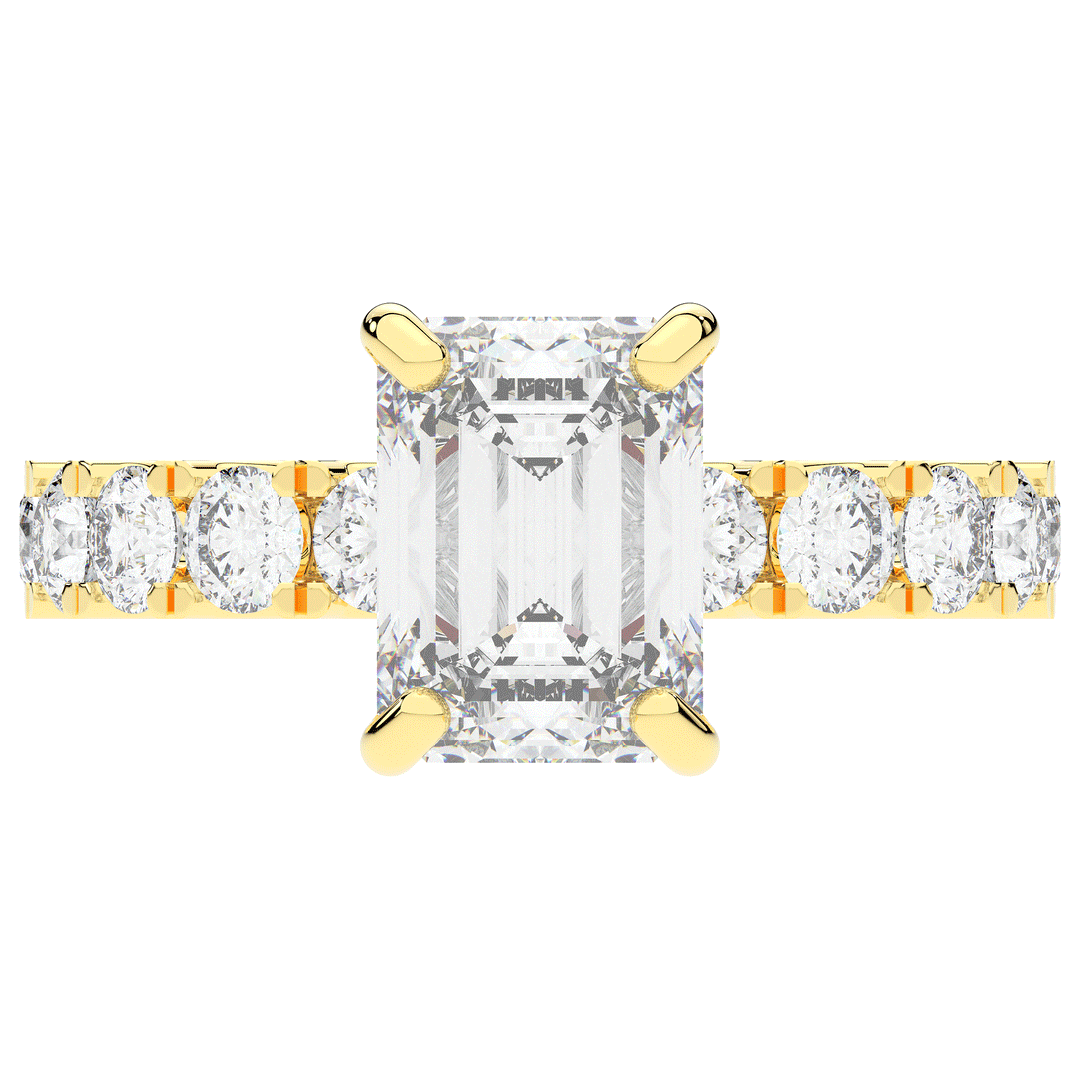 4.35CT.TW EMERALD CUT LAB DIAMOND ENGAGEMENT RING