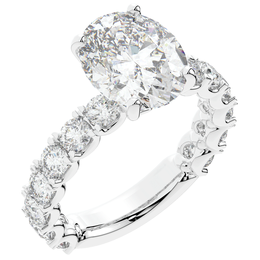 4.35CT.TW OVAL LAB DIAMOND ENGAGEMENT RING