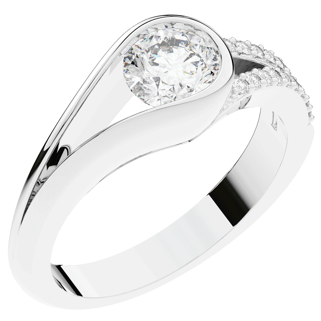 1.10CT.TW ROUND LAB DIAMOND SOLITAIRE ENGAGEMENT RING