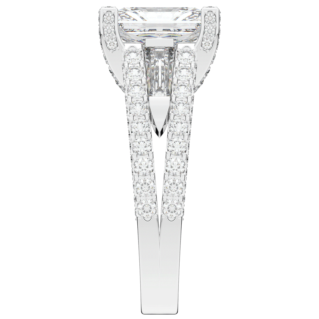 4.60CT.TW RADIANT LAB DIAMOND SPLIT SHANK ENGAGEMENT RING