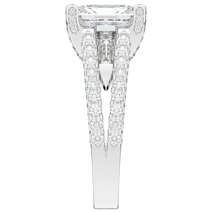 4.60CT.TW RADIANT LAB DIAMOND SPLIT SHANK ENGAGEMENT RING