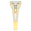 4.60CT.TW EMERALD CUT LAB DIAMOND SPLIT SHANK ENGAGEMENT RING