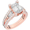 4.60CT.TW EMERALD CUT LAB DIAMOND SPLIT SHANK ENGAGEMENT RING