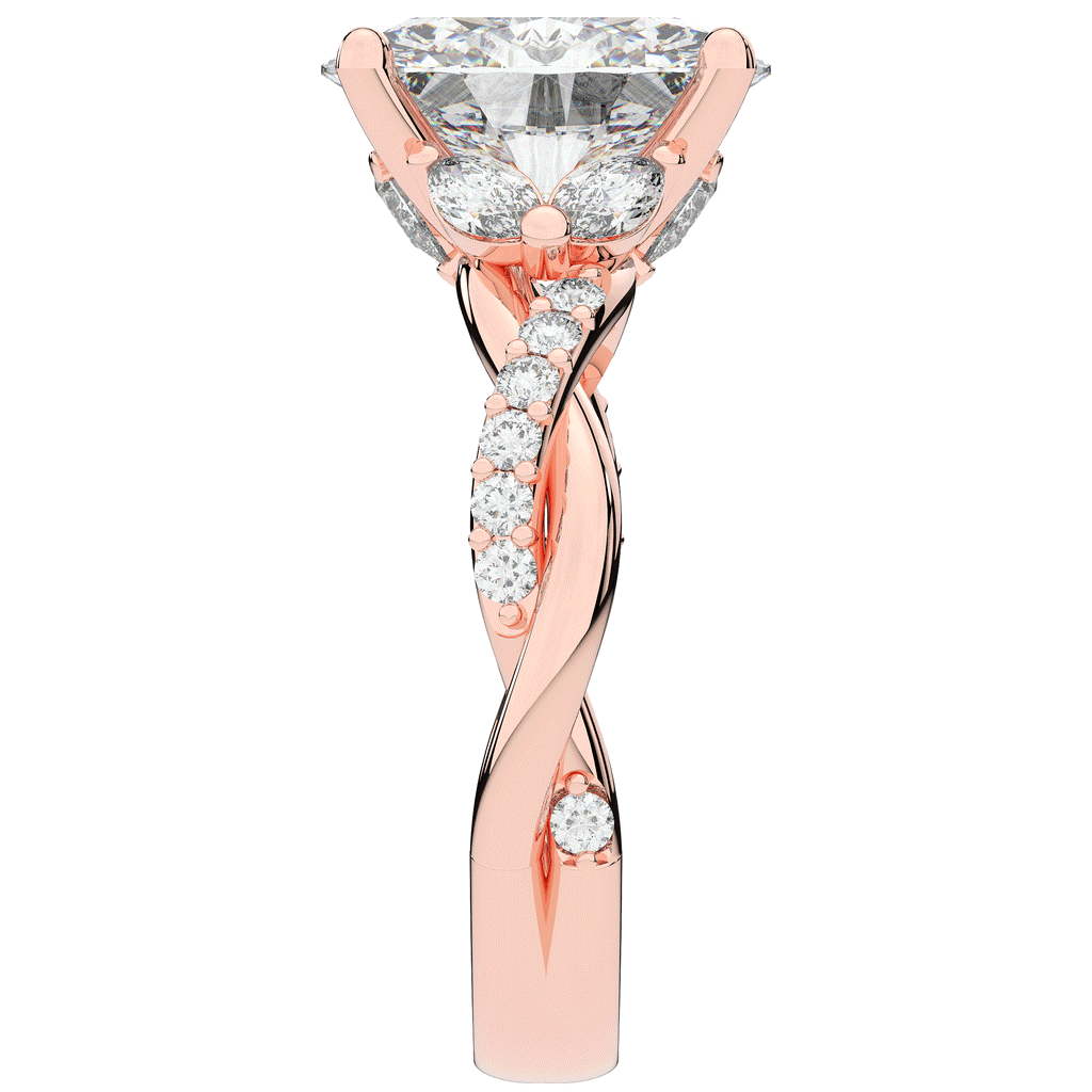 2.40CT.TW OVAL LAB DIAMOND TWIST ENGAGEMENT RING