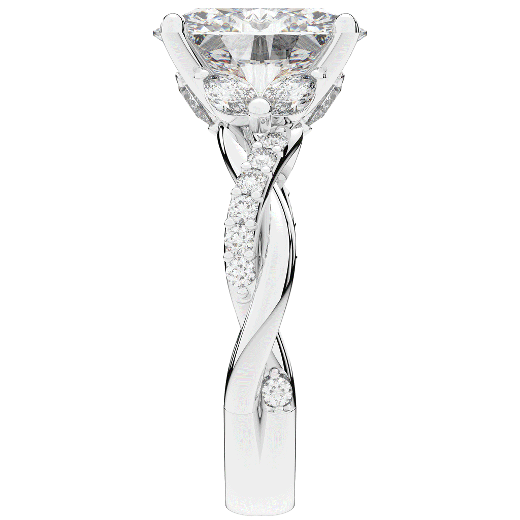 2.40CT.TW OVAL LAB DIAMOND TWIST ENGAGEMENT RING