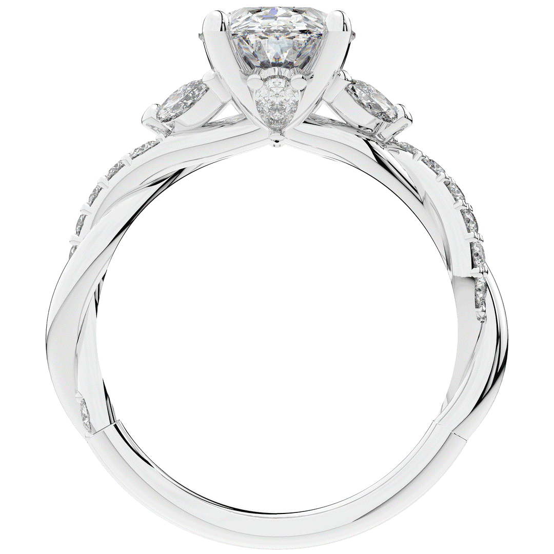 2.40CT.TW OVAL LAB DIAMOND TWIST ENGAGEMENT RING