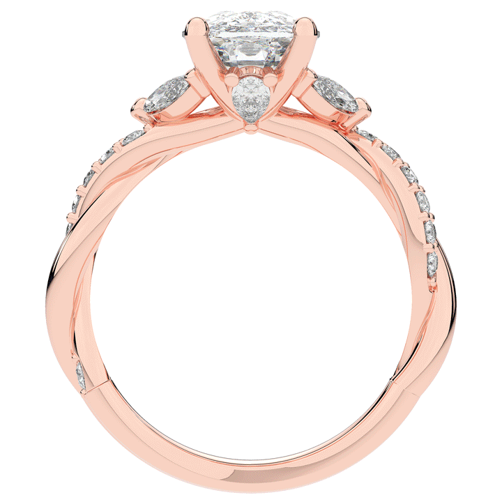 2.40CT.TW CUSHION LAB DIAMOND TWIST BAND ENGAGEMENT RING