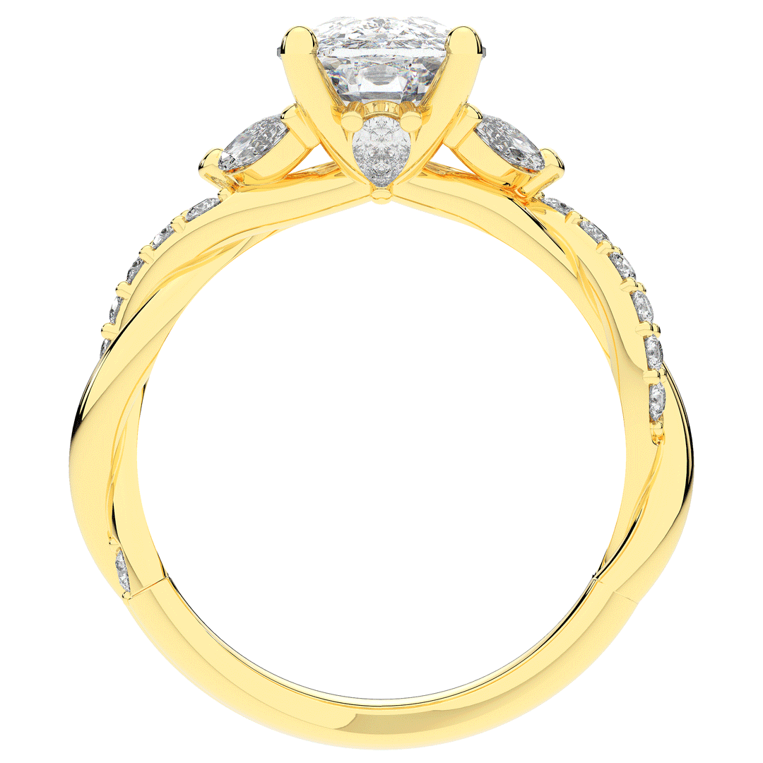 2.40CT.TW CUSHION LAB DIAMOND TWIST BAND ENGAGEMENT RING