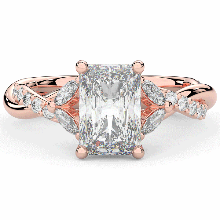 2.40CT.TW RADIANT LAB DIAMOND TWIST BAND ENGAGEMENT RING