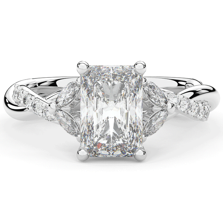 2.40CT.TW RADIANT LAB DIAMOND TWIST BAND ENGAGEMENT RING