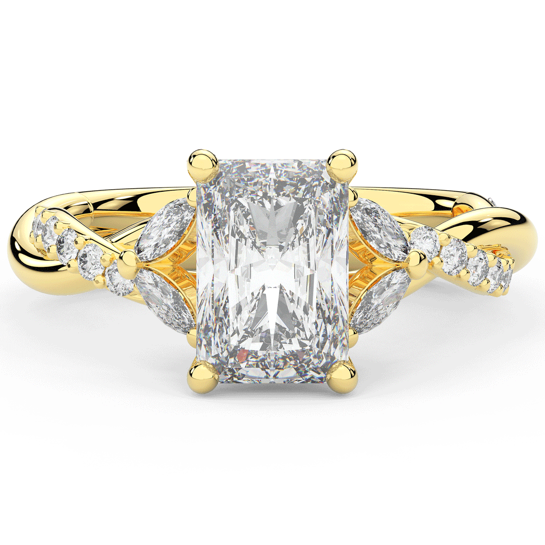 2.40CT.TW RADIANT LAB DIAMOND TWIST BAND ENGAGEMENT RING