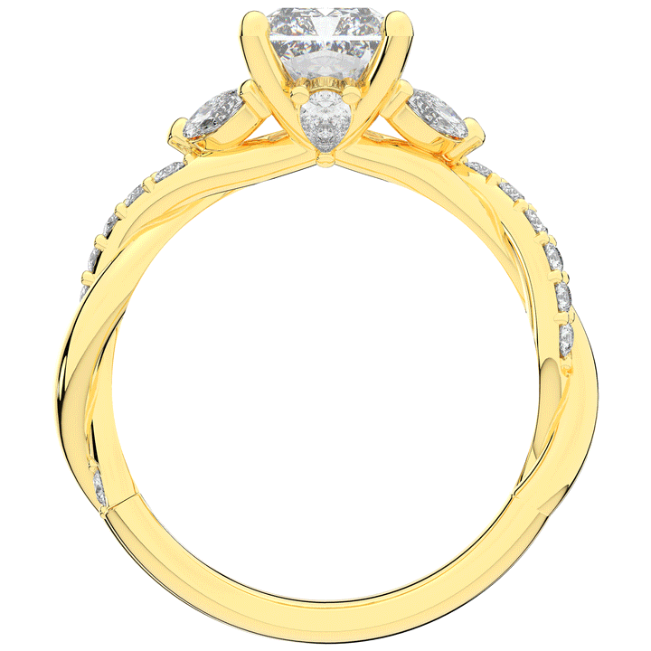 2.40CT.TW RADIANT LAB DIAMOND TWIST BAND ENGAGEMENT RING