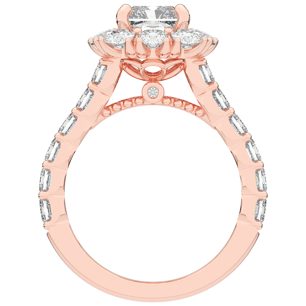 6.00CT.TW RADIANT LAB DIAMOND HALO ENGAGEMENT RING