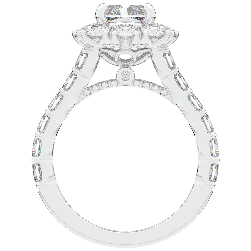 6.00CT.TW RADIANT LAB DIAMOND HALO ENGAGEMENT RING