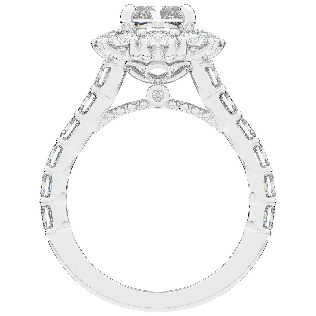 6.00CT.TW RADIANT LAB DIAMOND HALO ENGAGEMENT RING