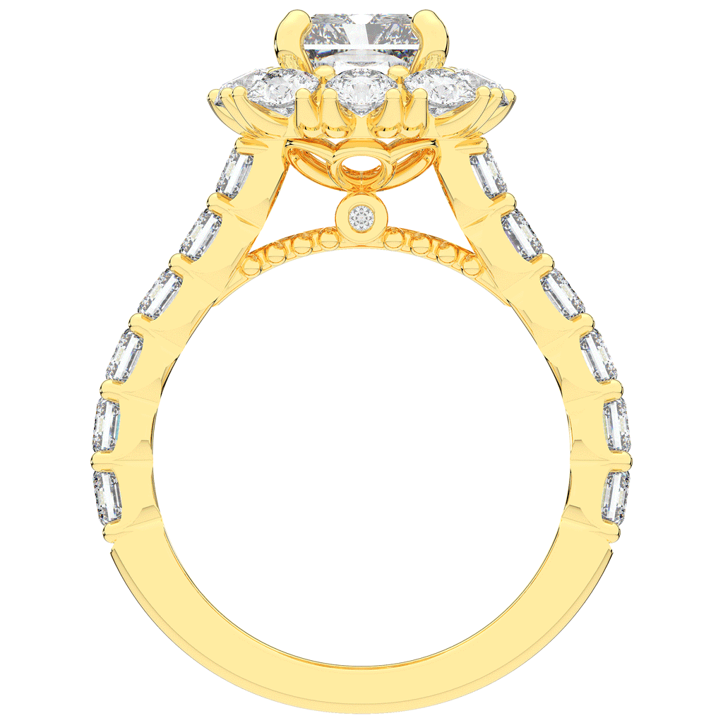 6.00CT.TW RADIANT LAB DIAMOND HALO ENGAGEMENT RING