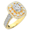 4.70CT.TW RADIANT LAB DIAMOND DOUBLE HALO TWO TONE ENGAGEMENT RING