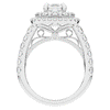 4.70CT.TW EMERALD CUT LAB DIAMOND DOUBLE HALO TWO TONE ENGAGEMENT RING