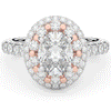 3.30CT.TW OVAL LAB DIAMOND DOUBLE HALO TWO TONE ENGAGEMENT RING