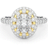 3.30CT.TW OVAL LAB DIAMOND DOUBLE HALO TWO TONE ENGAGEMENT RING