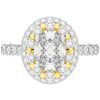 3.30CT.TW OVAL LAB DIAMOND DOUBLE HALO TWO TONE ENGAGEMENT RING