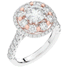 2.70CT.TW ROUND LAB DIAMOND DOUBLE HALO TWO TONE ENGAGEMENT RING