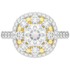 2.70CT.TW ROUND LAB DIAMOND DOUBLE HALO TWO TONE ENGAGEMENT RING