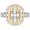 4.70CT.TW RADIANT LAB DIAMOND DOUBLE HALO TWO TONE ENGAGEMENT RING