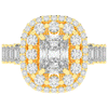 4.70CT.TW RADIANT LAB DIAMOND DOUBLE HALO TWO TONE ENGAGEMENT RING