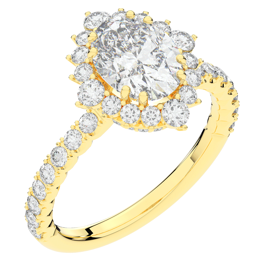 2.80CT.TW OVAL LAB DIAMOND HALO ENGAGEMENT RING