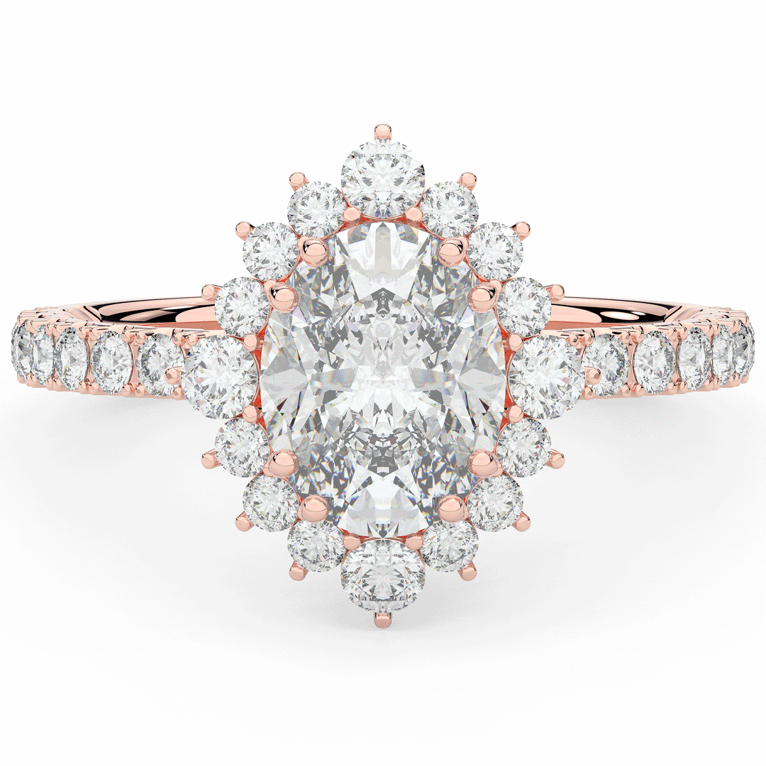 2.80CT.TW OVAL LAB DIAMOND HALO ENGAGEMENT RING