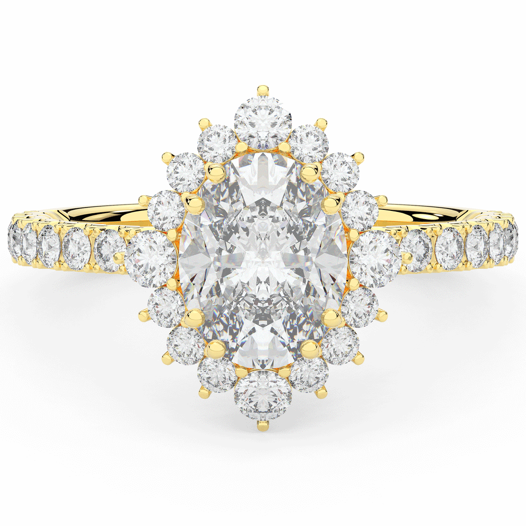 2.80CT.TW OVAL LAB DIAMOND HALO ENGAGEMENT RING