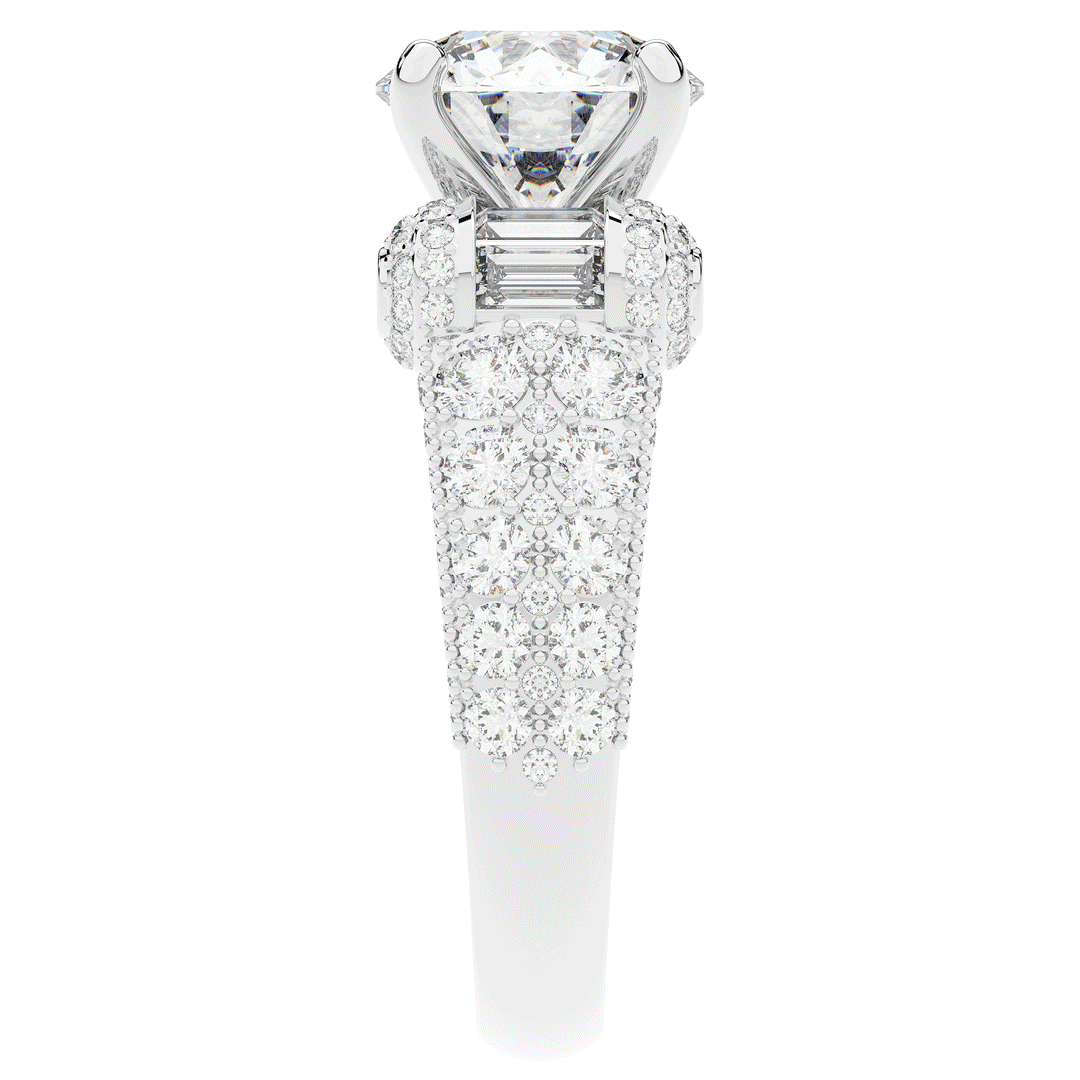 4.75CT.TW ROUND LAB DIAMOND ENGAGEMENT RING