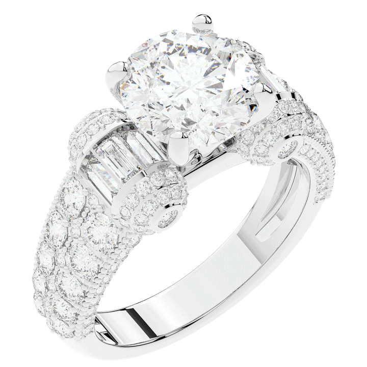 4.75CT.TW ROUND LAB DIAMOND ENGAGEMENT RING