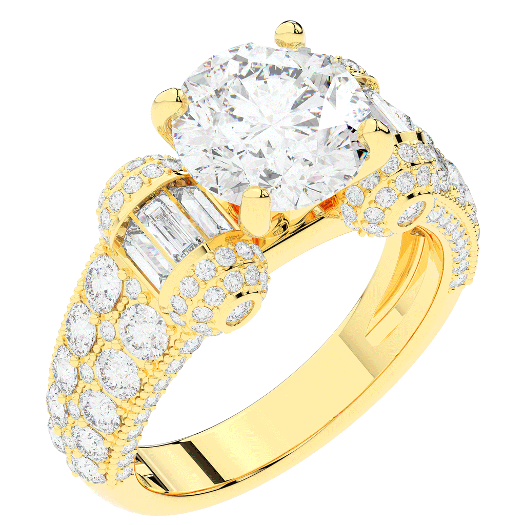 4.75CT.TW ROUND LAB DIAMOND ENGAGEMENT RING