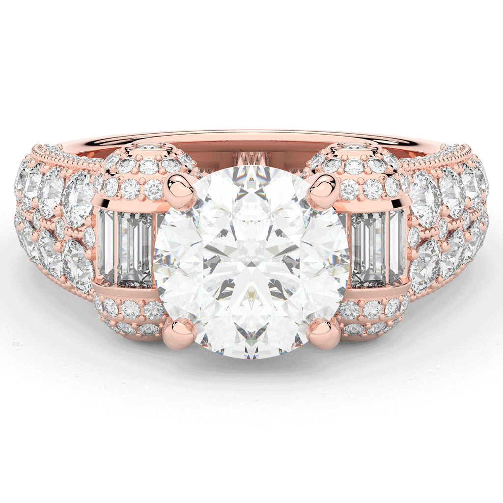 4.75CT.TW ROUND LAB DIAMOND ENGAGEMENT RING