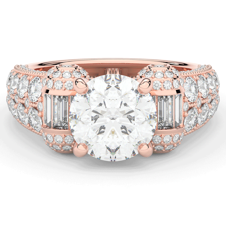 4.75CT.TW ROUND LAB DIAMOND ENGAGEMENT RING