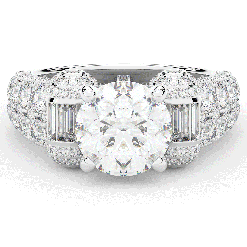 4.75CT.TW ROUND LAB DIAMOND ENGAGEMENT RING