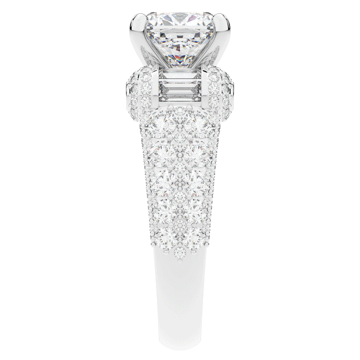 4.75CT.TW CUSHION LAB DIAMOND ENGAGEMENT RING