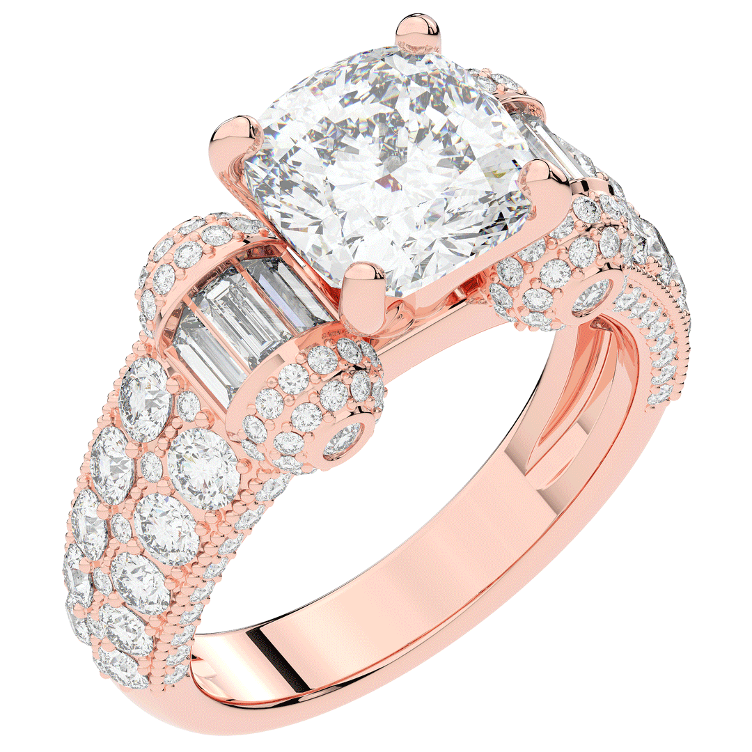 4.75CT.TW CUSHION LAB DIAMOND ENGAGEMENT RING