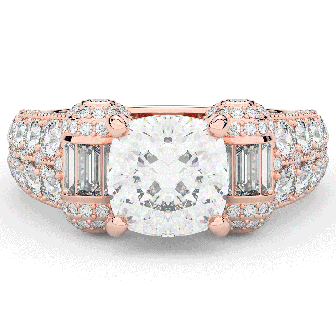 4.75CT.TW CUSHION LAB DIAMOND ENGAGEMENT RING