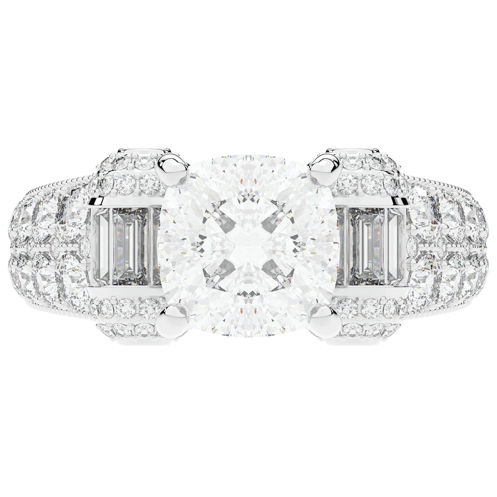 4.75CT.TW CUSHION LAB DIAMOND ENGAGEMENT RING