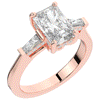 3.45CT.TW RADIANT LAB DIAMOND 3 STONE ENGAGEMENT RING