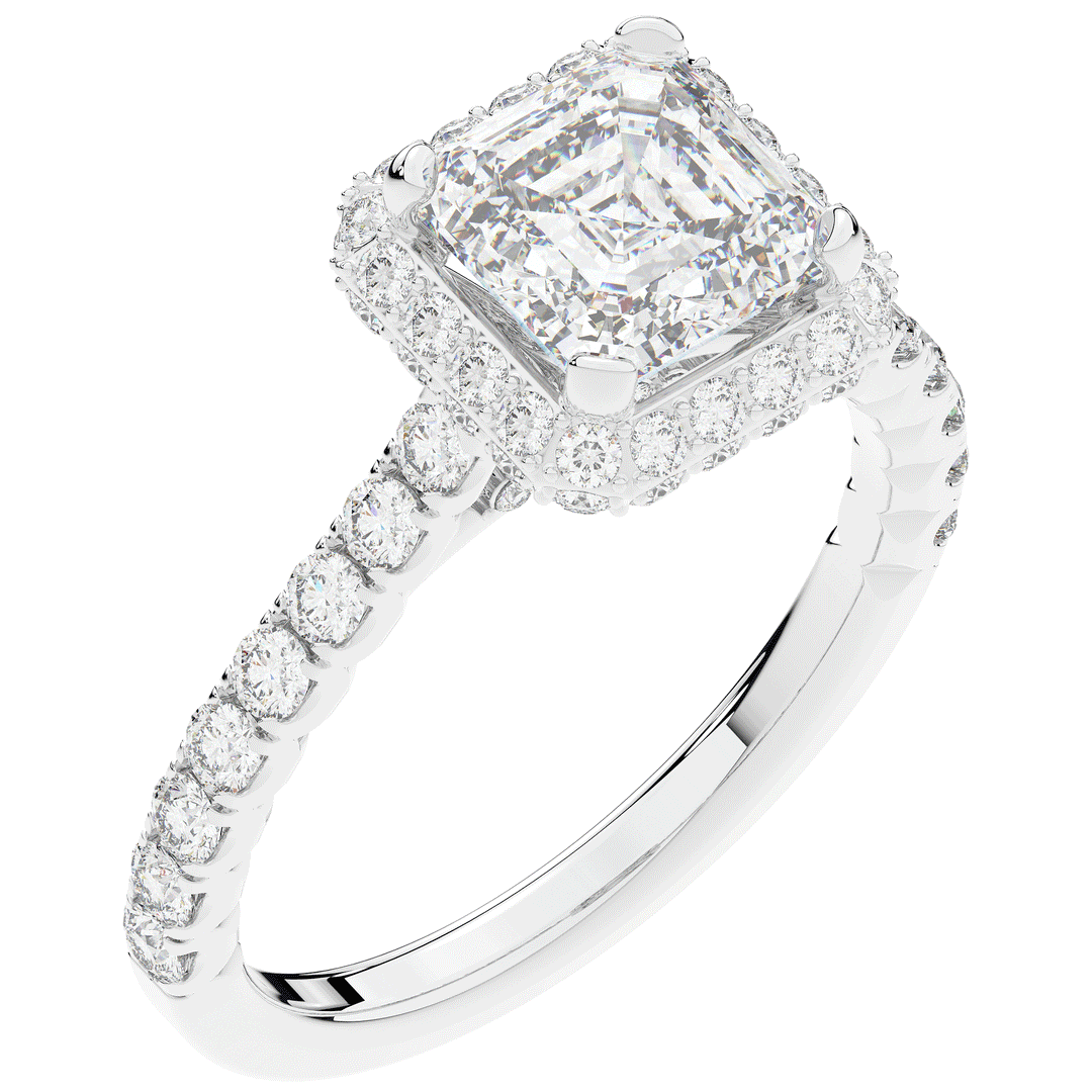 2.75CT.TW ASSCHER LAB DIAMOND HALO ENGAGEMENT RING